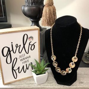 NWT Elegant Gold Necklace with Gem Accents